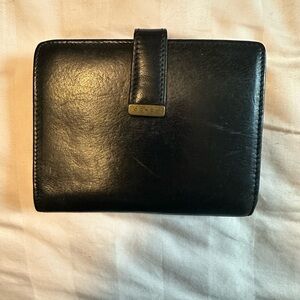 Vintage Coach Black Leather Wallet with kisslock